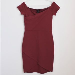 Forever 21 Off-The-Shoulder Short Mauve Dress